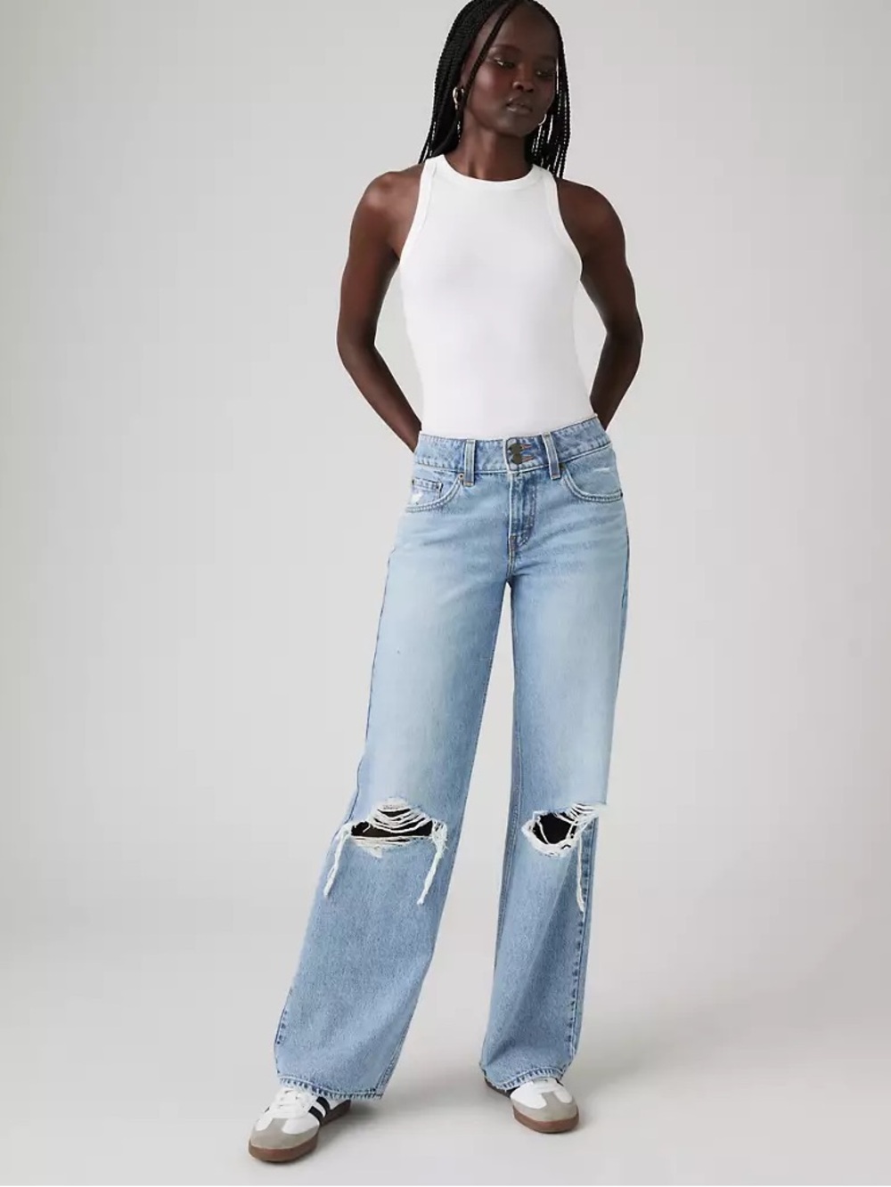 Levi’s Superlow Distressed Wide Leg Jean